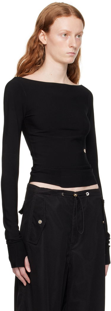 Tričko Dion Lee Cinched Slit Long Sleeve Top Čierna | C7212P23, 1