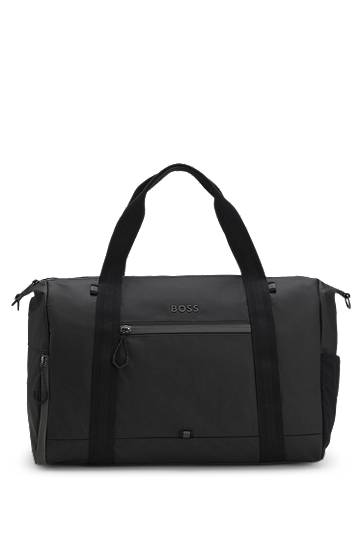 Cestovná taška BOSS Faux-leather Holdall with Reflective Details Čierna | 50558357, 0