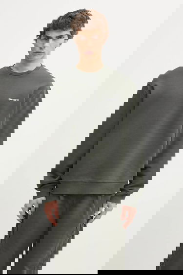 Mikina Carhartt WIP Cotton Plain Script Embroidery Sweatshirt Zelené | I034496.3CDXX, 0