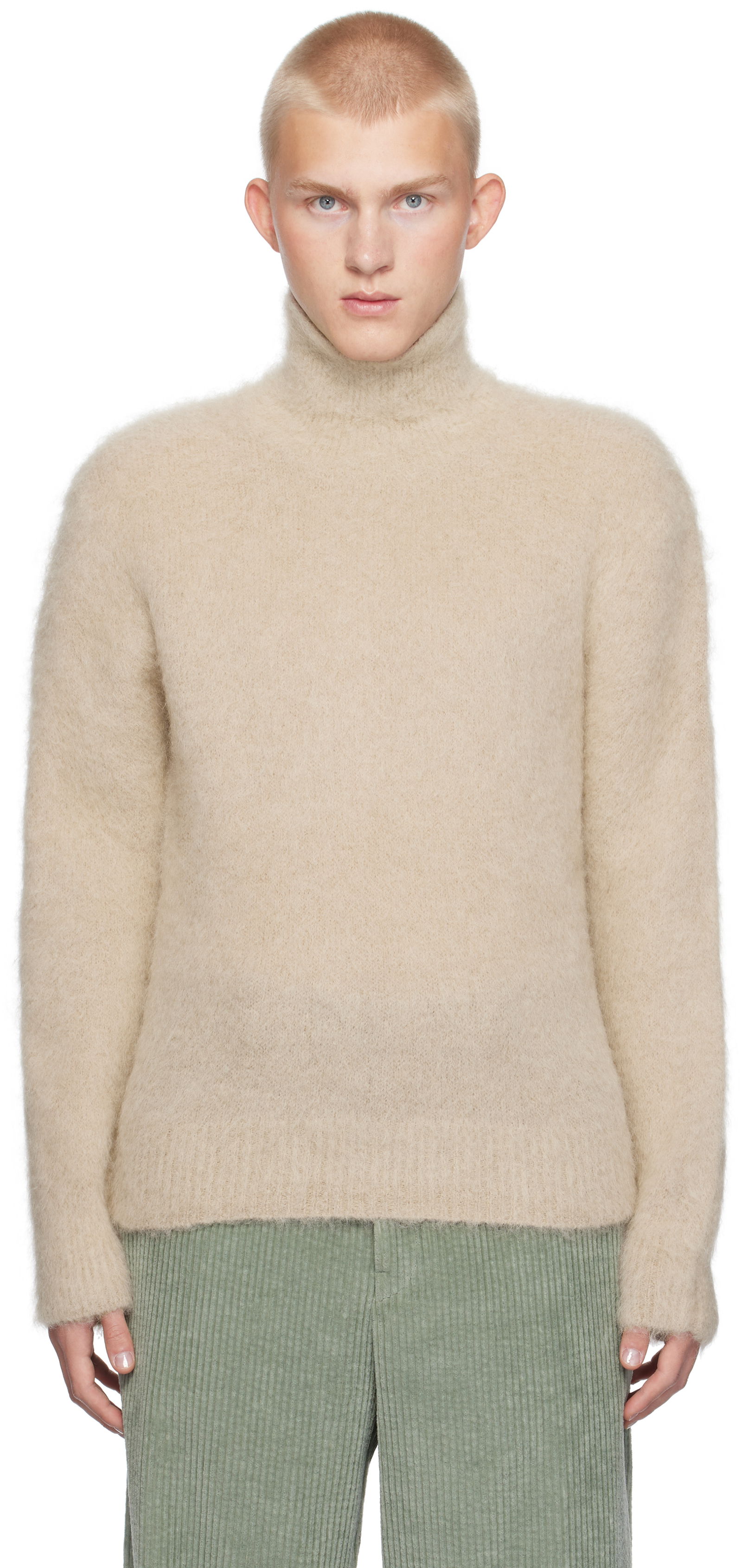 Alpaca Mohair Brushed Turtleneck