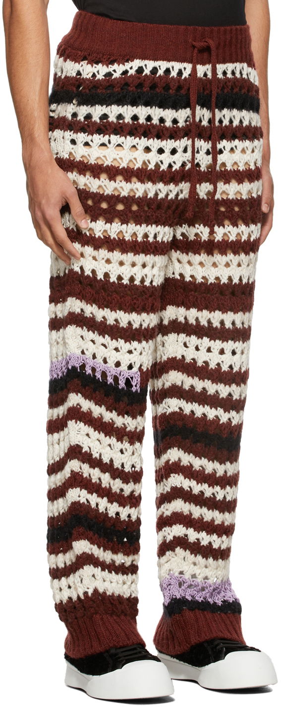 Nohavice Marni Marni Crochet Striped Lounge Pants Hnedá | PUMG0009H0 UFW025, 1