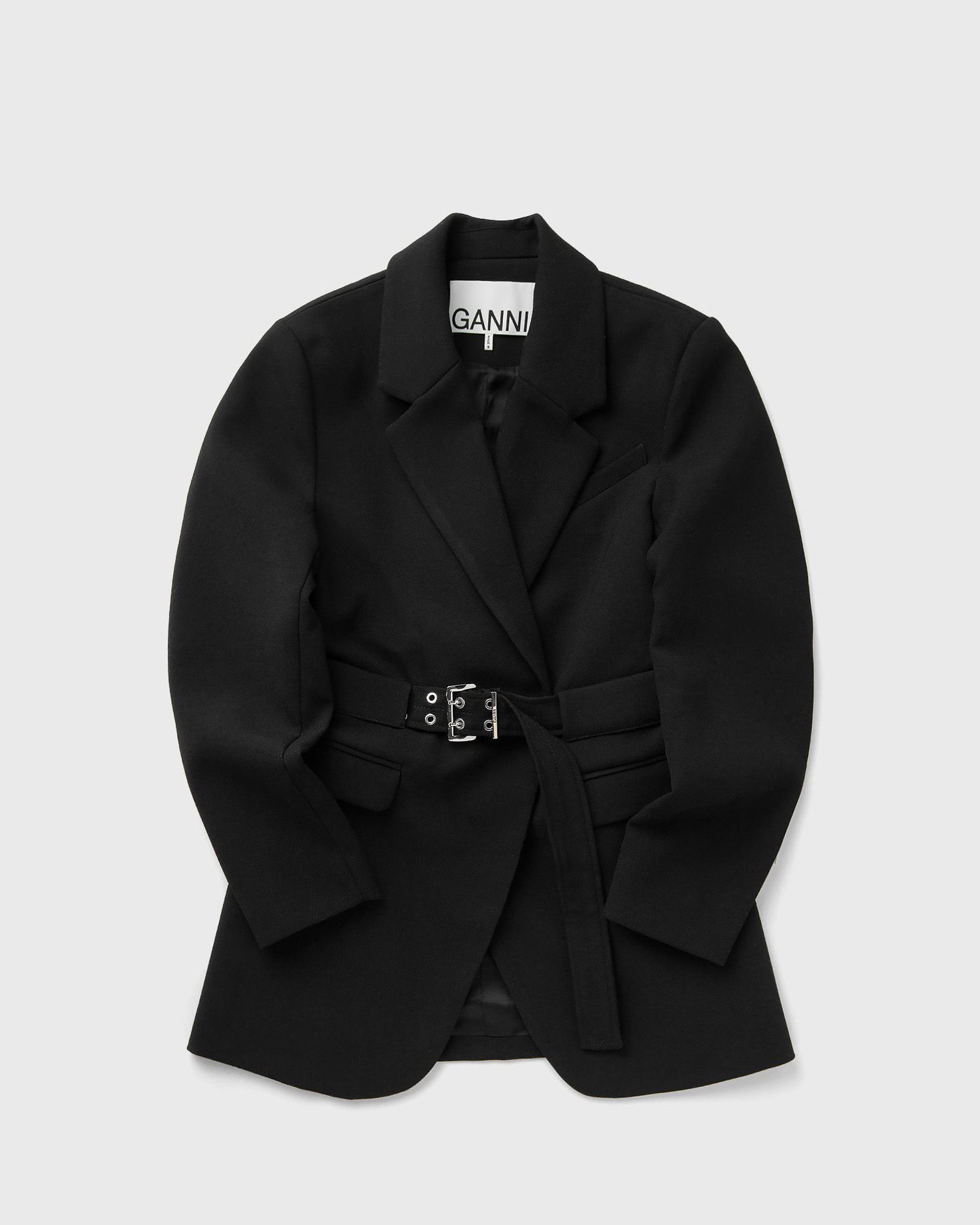 Bunda GANNI GANNI Crepe Blazer with Belt Čierna | W0241-099, 1