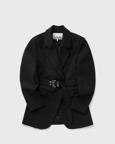 Bunda GANNI GANNI Crepe Blazer with Belt Čierna | W0241-099, 1