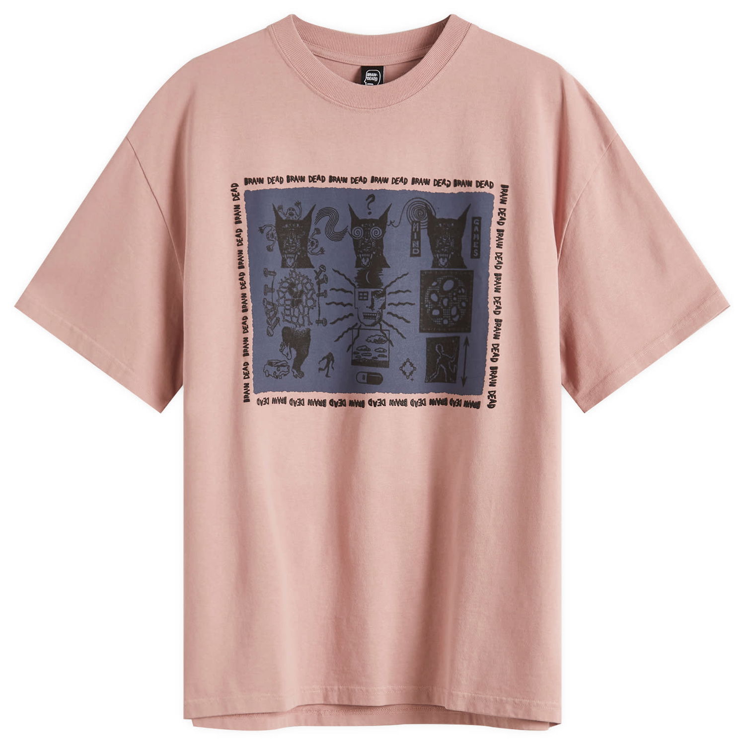 Tričko Brain Dead Brain Dead Mind Games T-Shirt, Size Large Ružová | BDS25T000044-MAU, 0