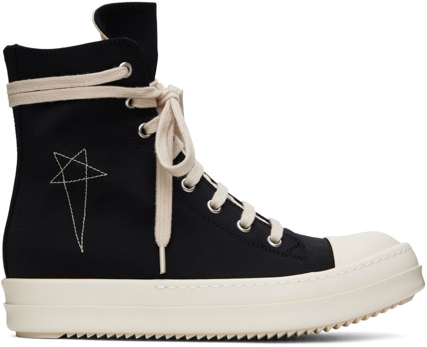 Tenisky a topánky Rick Owens DRKSHDW Black Embroidered Sneakers Čierna | DU01C6800 MUEM4, 0