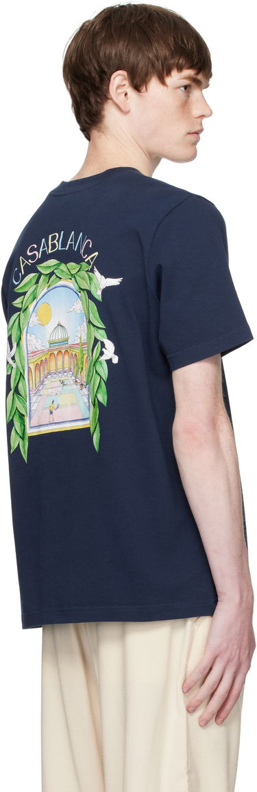 Tričko Casablanca Casablanca L'Arche De Tennis T-Shirt Navy | MPF25-JTS-001-14-EX-FLANNELS, 2