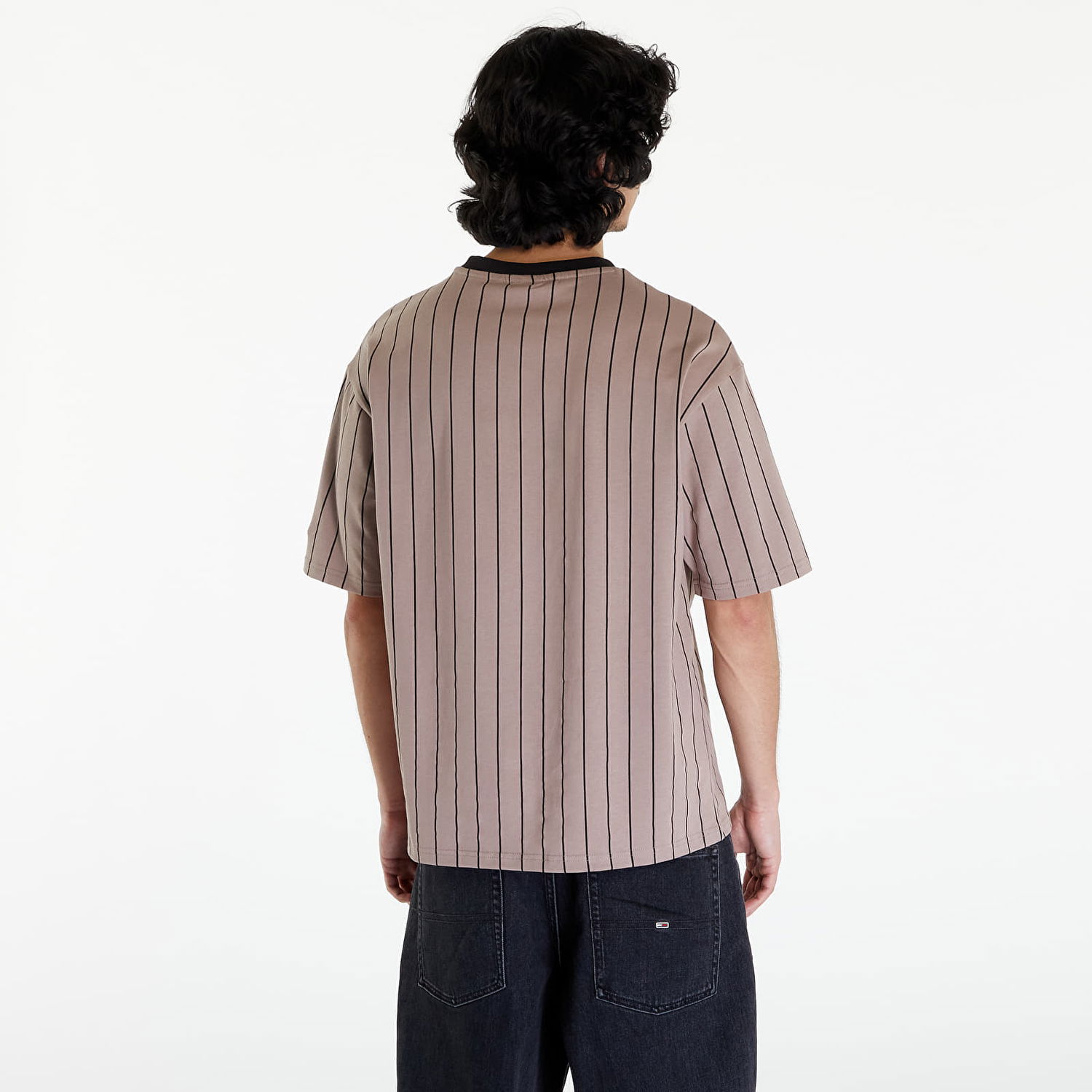Tričko New Era Pinstripe Oversized T-Shirt UNISEX Hnedá | 60435413, 1