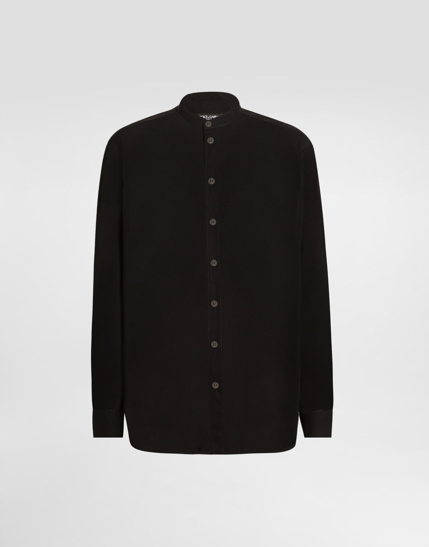 Košeľa Dolce & Gabbana Dolce & Gabbana Mandarin Collar Canvas Shirt Čierna | G5HR1TFU5X4N0000, 0