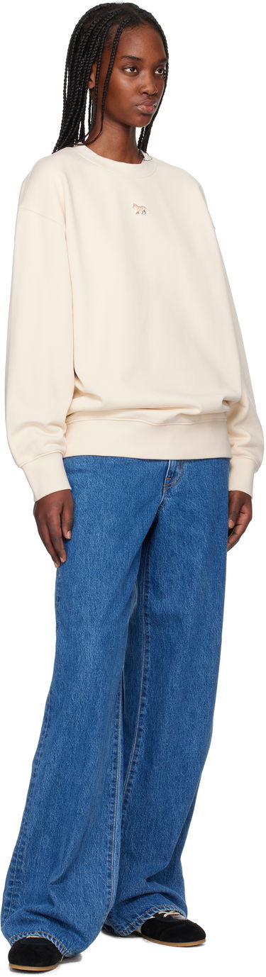 Sveter MAISON KITSUNÉ Maison Kitsuné Baby Fox Patch Oversize Sweatshirt Béžová | OW00301KM0325, 3
