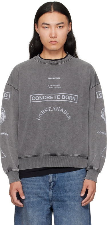 Mikina Han Kjøbenhavn Han Kjobenhavn Graphic Printed Crewneck Sweatshirt Šedá | M-134728, 0