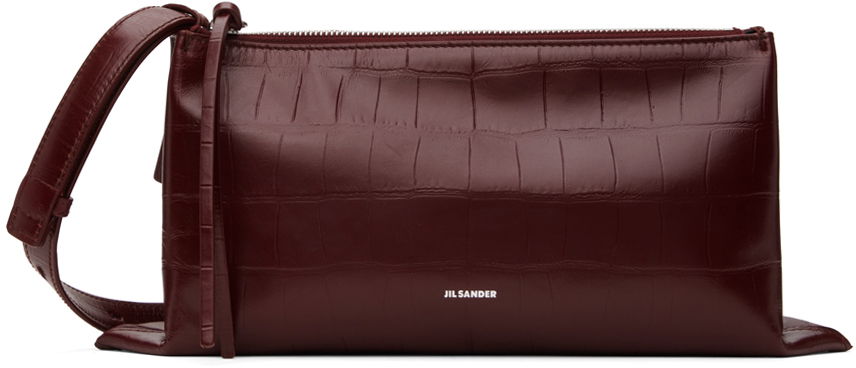 Kabelka Jil Sander Empire Small Croc-Effect Leather Shoulder Bag Červená | J07WD0051_P7098, 0