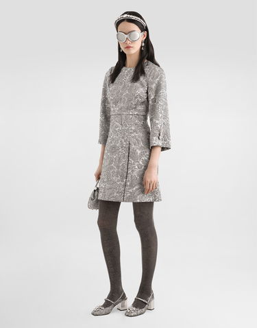 Šaty Dolce & Gabbana Dolce & Gabbana Floral Lamé Jacquard Dress 40 Metalická | F6TZIZFJZALS0998, 1