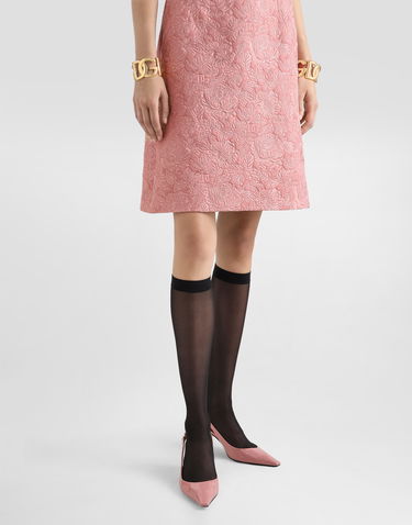 Šaty Dolce & Gabbana Dolce & Gabbana Floral Jacquard Fit-and-Flare Midi Dress Ružová | F6ARLTHJMQKF0473, 3