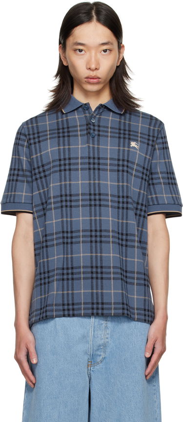 Polo tričko Burberry Burberry Check Cotton Polo Modrá | 8110104, 0
