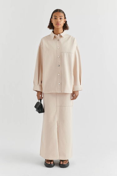 Košeľa AXEL ARIGATO Glaze Oversized Shirt Béžová | A2161001, 4