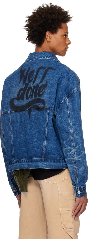 Bunda We11done We11done Printed Denim Jacket Modrá | WD-DJ3-22-376-U-BL, 2