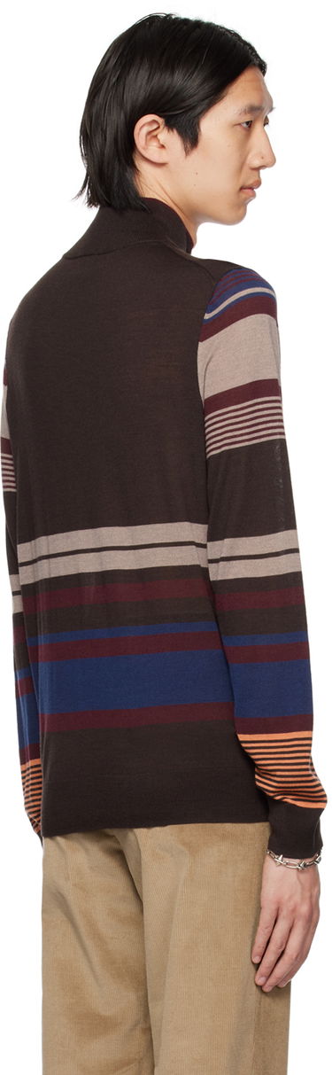 Sveter Paul Smith Paul Smith Striped Quarter-Zip Sweater Hnedá | M1R-264Y-L02081, 2