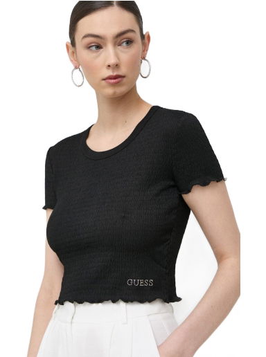 Crop Top GUESS Crop T-Shirt Čierna | W3GP34.KBQI0