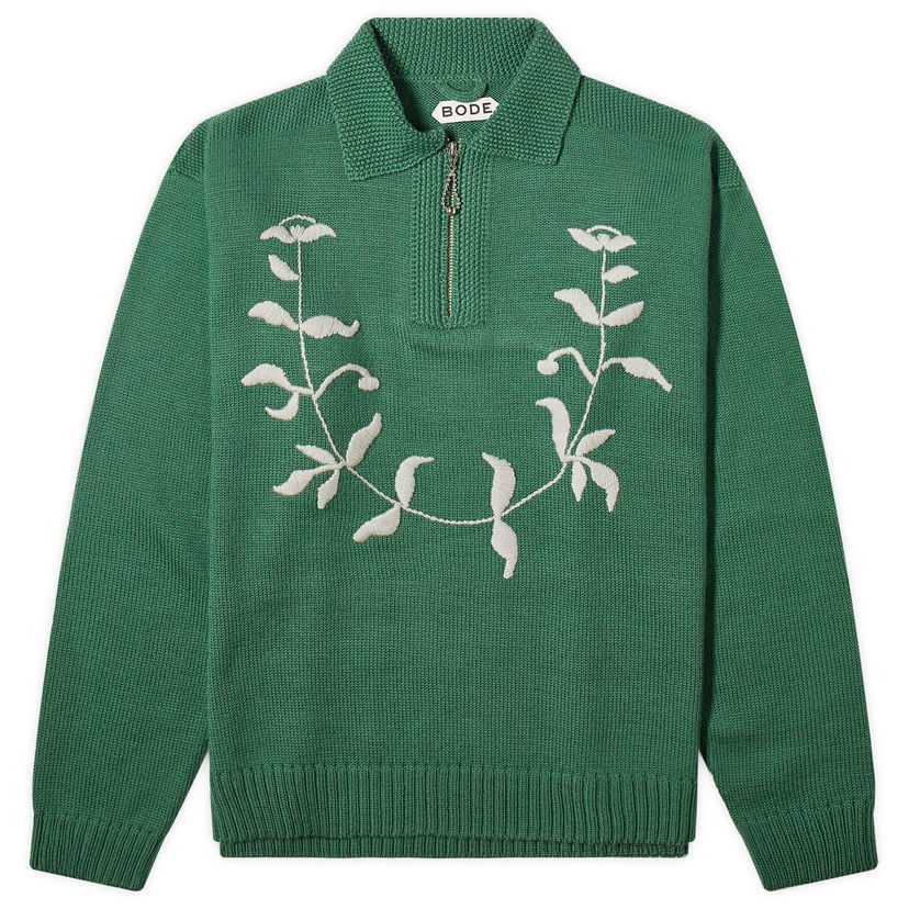 Košeľa Bode Floret Embroidered Knit Zelené | MRS24KT032-GRN