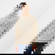 French Terry Pullover Logo Hoodie Unbleached White