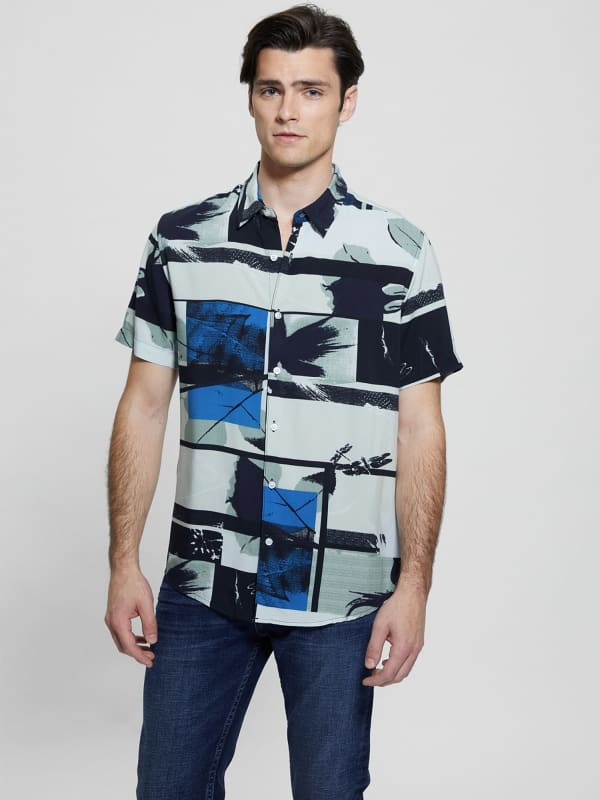 Košeľa GUESS All Over Print Shirt Čierna | M4GH64WD4Z2, 0