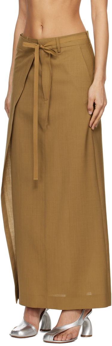 Sukňa Maison Margiela MM6 Maison Margiela Tie Maxi Skirt Hnedá | S52MI0017 M35080, 3