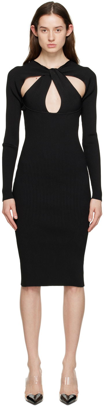 Šaty Coperni Twisted Cutout Midi Dress Čierna | COPML39600, 0