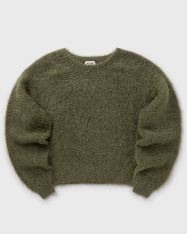 Sveter American Vintage Niby Fuzzy Knit Pullover Zelené | NIB18AH25-KAKI, 2