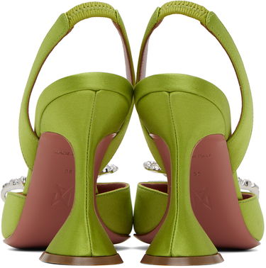 Tenisky a topánky Amina Muaddi Sling 95 Satin Heels Zelené | ROSIE SLING CL SATIN, 1