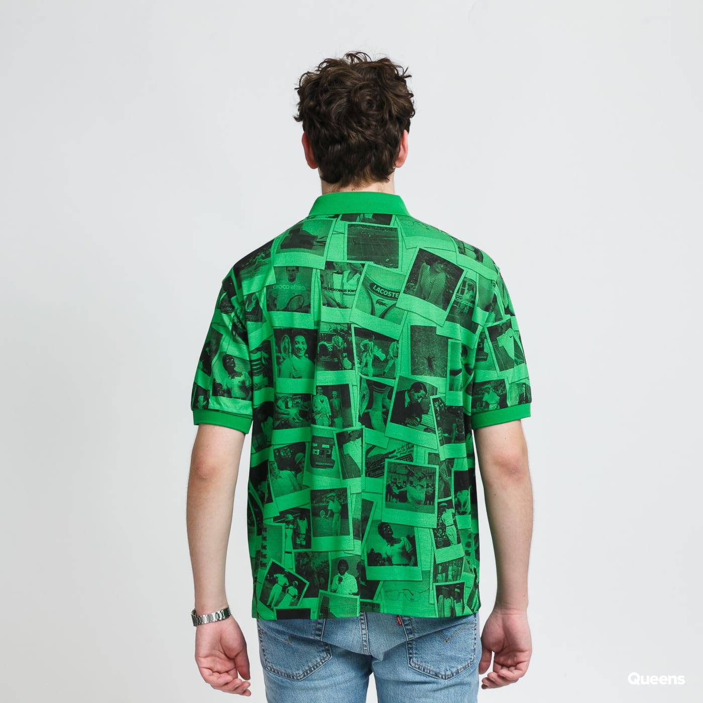 Polo tričko Lacoste Live Polaroid x Loose Fit Print Polo Shirt Zelené | PH2182 6KP, 1