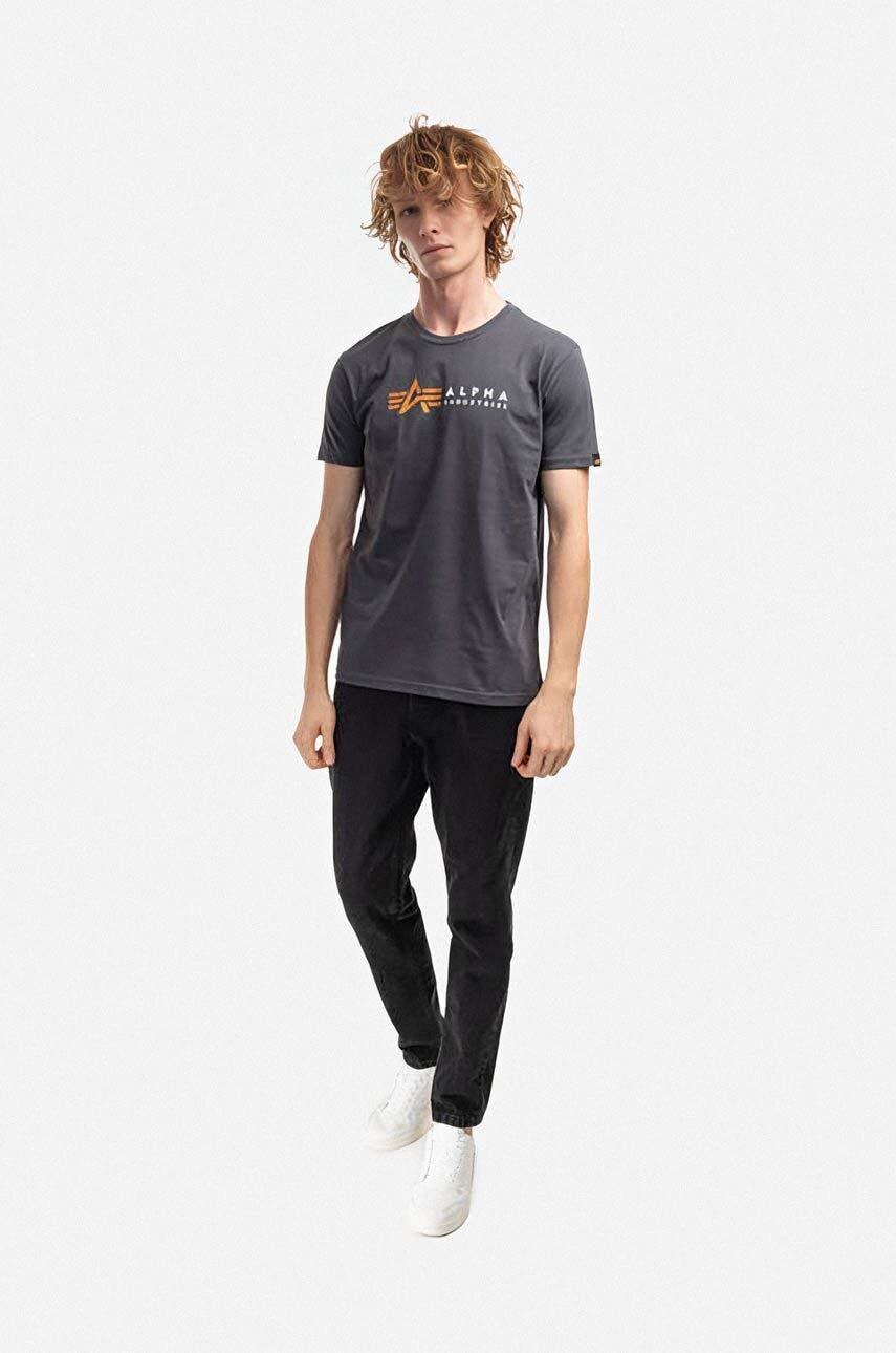 Tričko Alpha Industries Alpha Industries Printed T-Shirt Šedá | 118502.136, 1