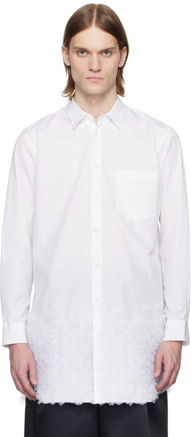 Košeľa Comme des Garçons Homme Plus Cotton Broad & Nylon Tulle Shirt Biela | PO-B026-051, 0