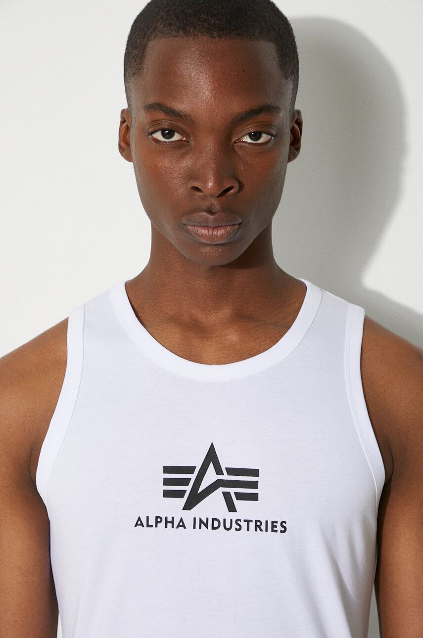 Tielko Alpha Industries Logo Print Tank Top Biela | 126566.09, 0