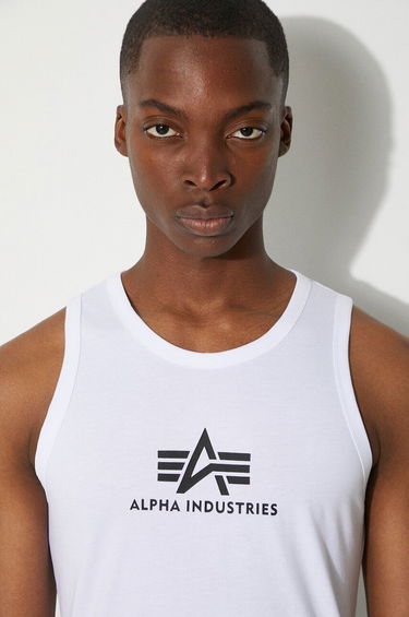Tielko Alpha Industries Logo Print Tank Top Biela | 126566.09, 0
