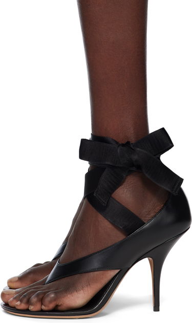 Doplnky FERRAGAMO Ferragamo Ribbon Heeled Sandals Čierna | 782343, 2