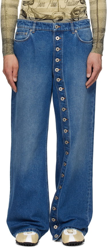 Džínsy Jean Paul Gaultier Jean Paul Gaultier Buttoned Denim Jeans Modrá | 25/34-F-JE175-D013-57, 0