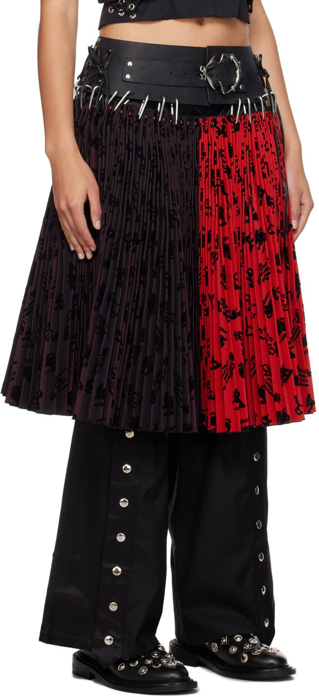 Sukňa Chopova Lowena Chopova Lowena Laser Print Pleated Midi Skirt Červená | 3157, 1