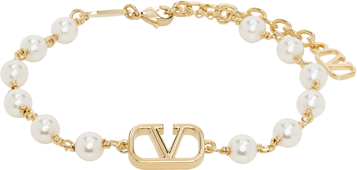 Náramok Valentino Valentino Garavani VLogo Signature Pearl Bracelet Metalická | 6W2J0G16UXM, 0