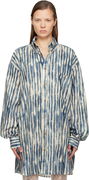 Vivienne Westwood Cotton Poplin Hand-Painted Stripe Oversized Shirt
