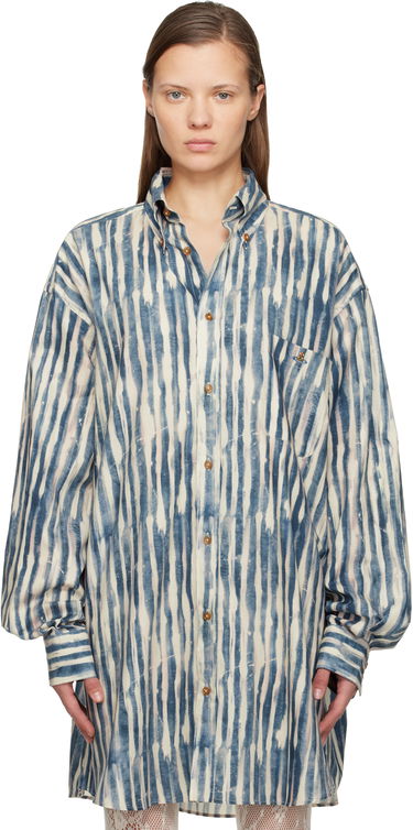 Košeľa Vivienne Westwood Vivienne Westwood Cotton Poplin Hand-Painted Stripe Oversized Shirt Rôznofarebný | 35010021-W018R-, 0