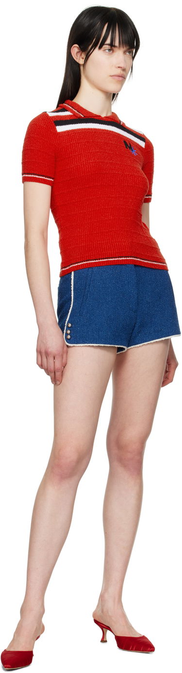Polo tričko MSGM MSGM Embroidered Logo Polo Červená | 3841MDM202 257289, 3