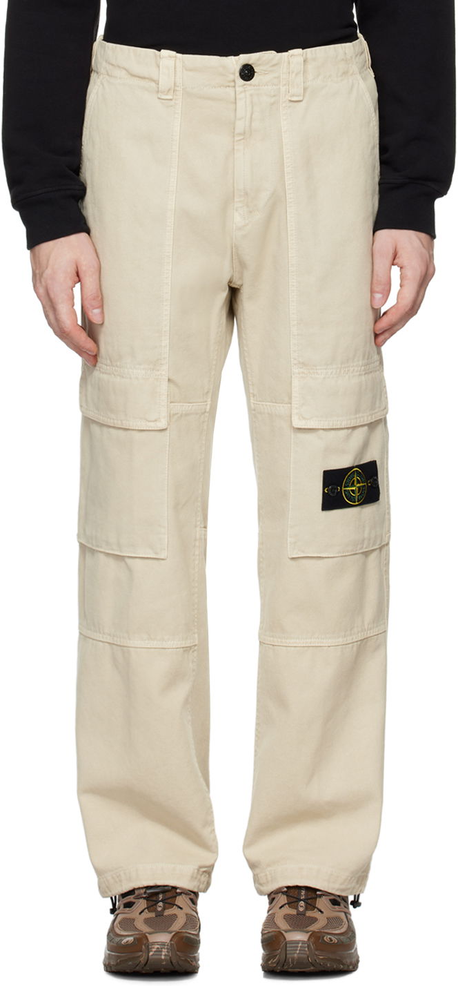 Cargo nohavice Stone Island Beige Relaxed-Fit Cargo Pants Béžová | 811530601, 0