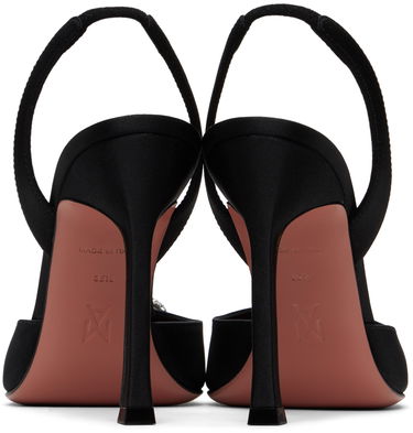 Tenisky a topánky Amina Muaddi Slingback Heels with Crystal Buckle Čierna | CAMELIA SLING 105 SR SATIN, 1