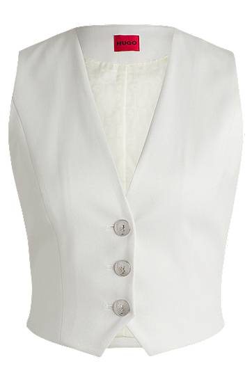 Vesta BOSS Shimmer Waistcoat Biela | 50537760, 0