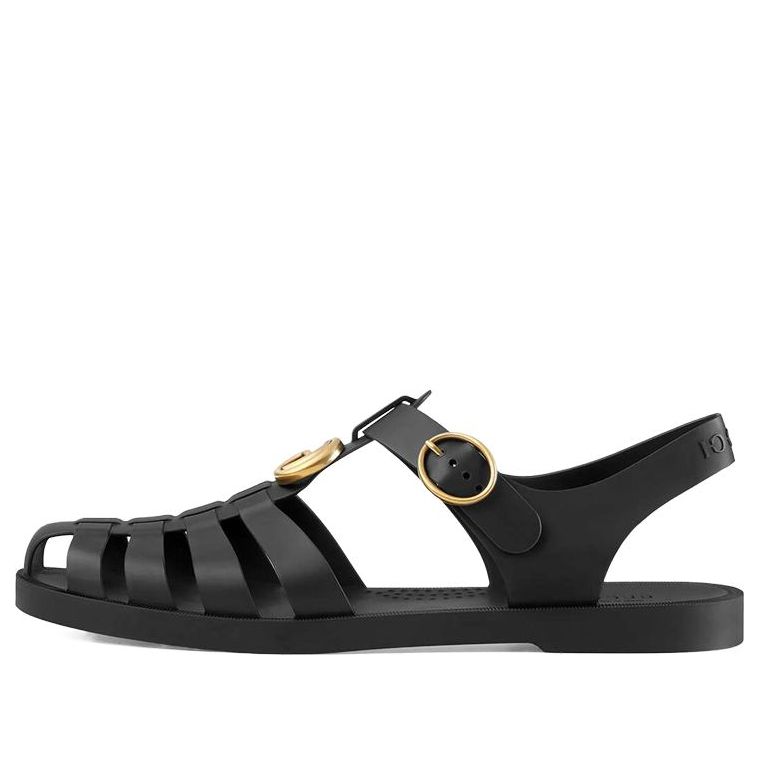 Tenisky a topánky Gucci Gucci Rubber Buckle Strap Sandals Čierna | 463463-J8700-1000