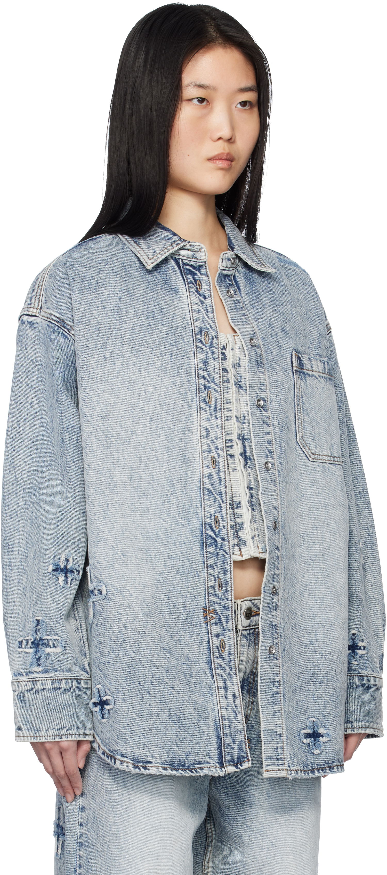 Košeľa Ksubi Oversized Klassic Kraftwerk Denim Shirt by Ksubi Modrá | WPS25SH002, 1