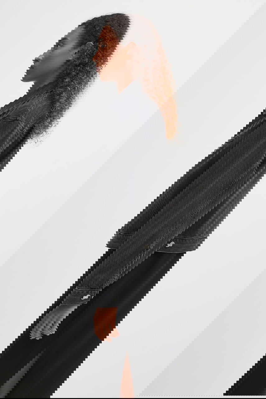 Bunda Carhartt WIP Rylan Transitional Oversize Cropped Pinstripe Denim Jacket Čierna | I035571.32I06, 1