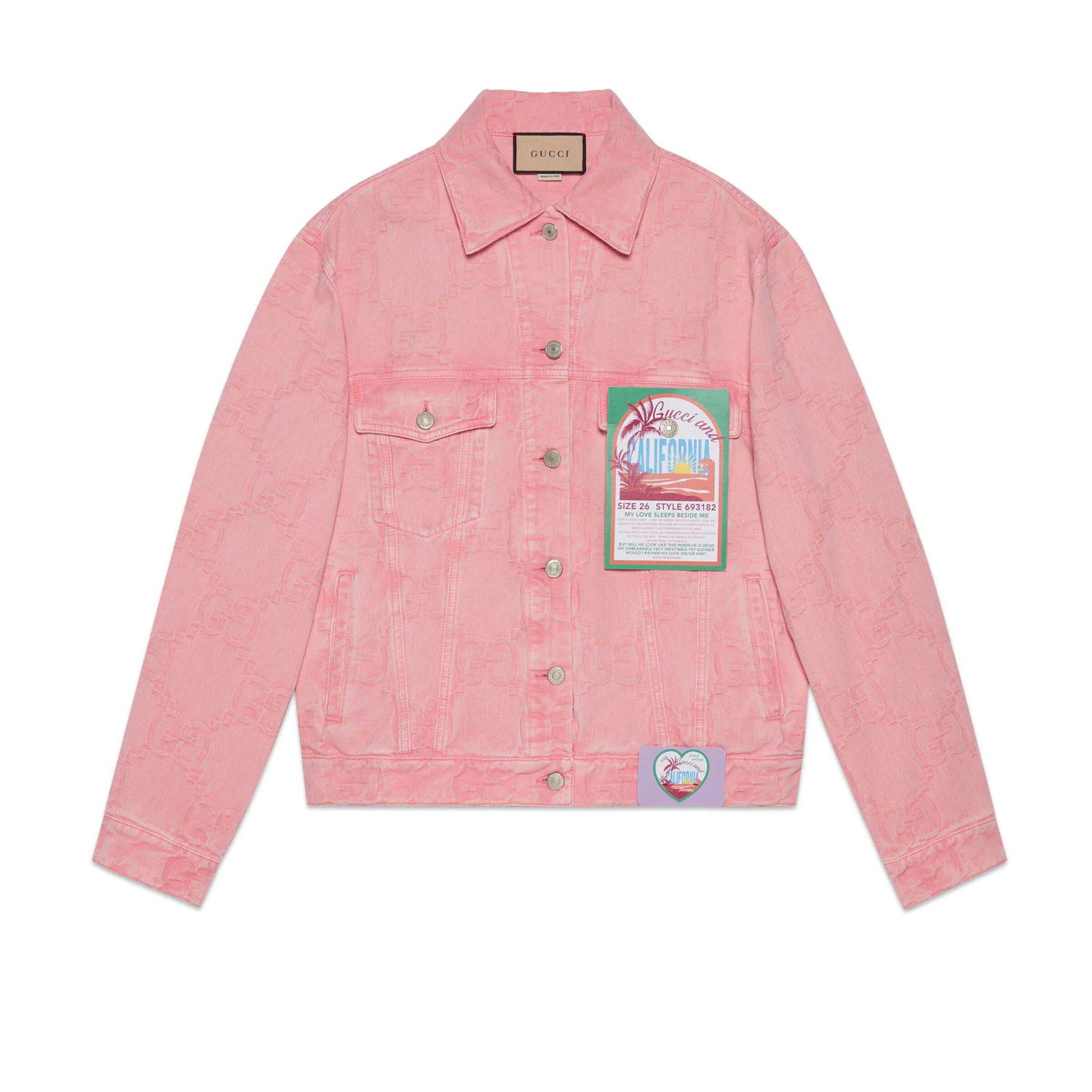 Bunda Gucci California GG Supreme Pattern Denim Jacket Pink Ružová | 678791 XDBZK 5739, 0