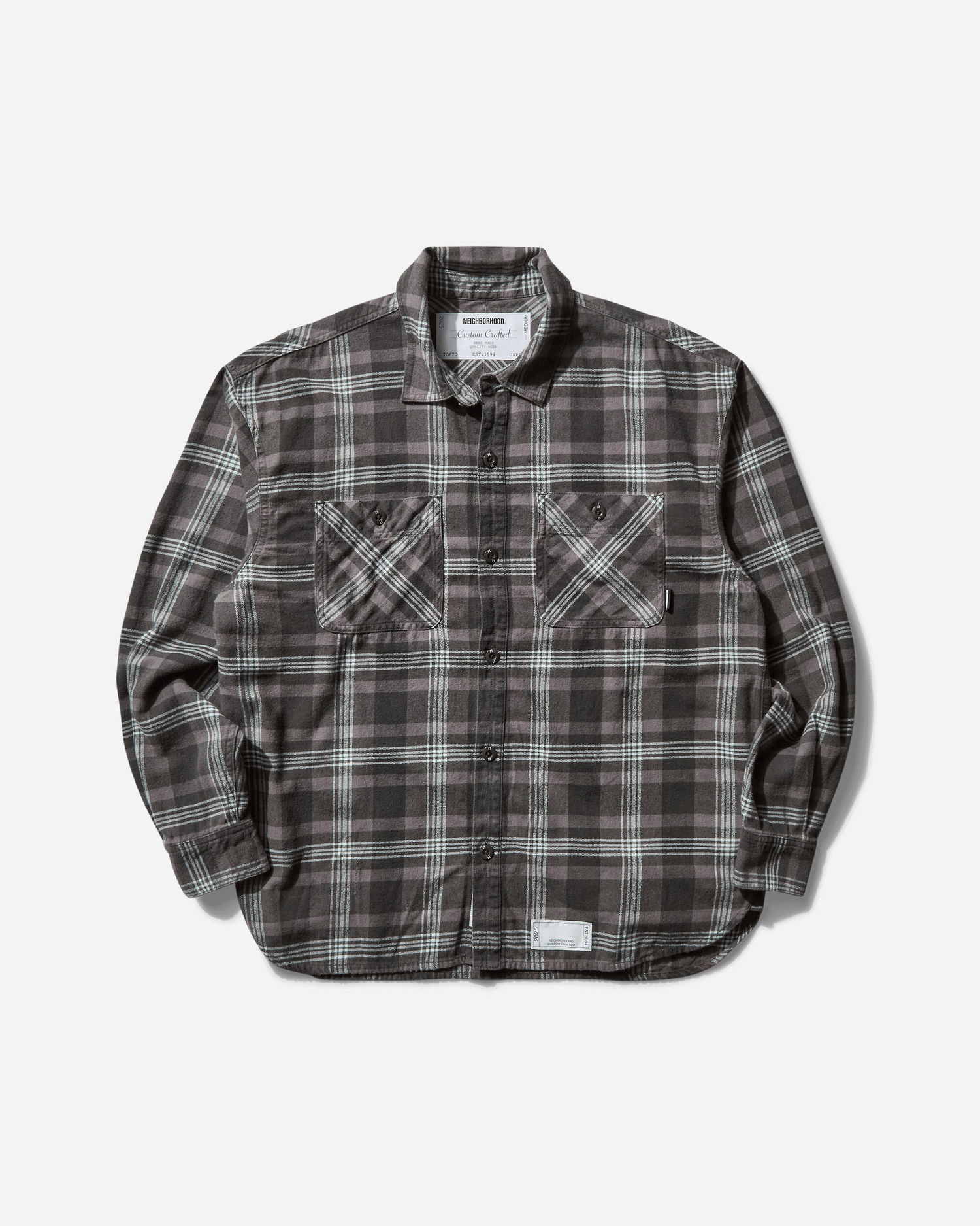 Košeľa Neighborhood Savage Tartan Check Longsleeve Shirt Šedá | 251AQNH-SHM01 GY×SX, 0