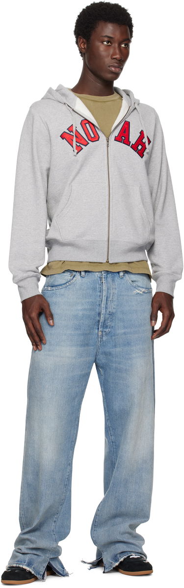 Mikina Noah Noah Arch Appliqué Zip-Up Hoodie Šedá | SS194SS25HGY, 3